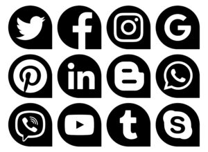 icons of social media in 4x3 format